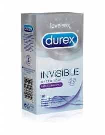 Prezervatyvai Durex Invisible Extra Lubricated 10vnt. dėžutė